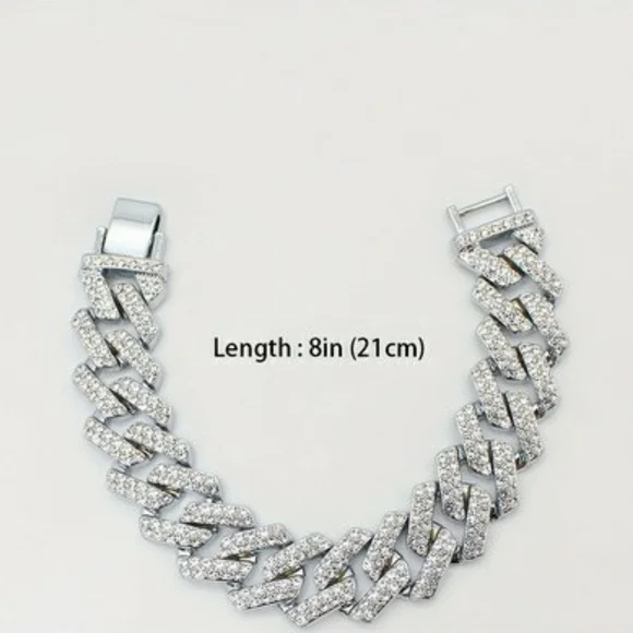 1pc Men's Bracelet Rhinestone - Picture 4 of 7